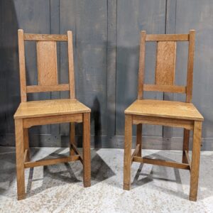 Two Simple 1960's Vintage Oak Non-Conformist Ministers Chairs from West Bergholt Methodist Church (SOLD)