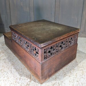 Antique Victorian Gothic Oak Lectern Pulpit Statue Platform Steps (SOLD)