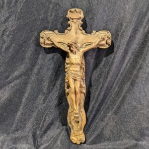 High Quality Faux Ivory Plaster of Paris Antique Crucifix (SOLD)