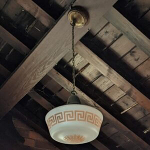Early 20th Century Opaline Church Lights with Greco Roman Design