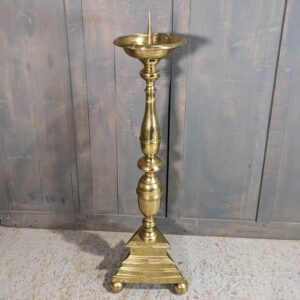 Antique French Convent Heavy Brass Paschal Prickett Candlestick Candle Stand (SOLD)