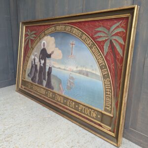 Very Large Original Missionary Painting Artwork from French Convent 'The Kingdom of God is Near' (SOLD)
