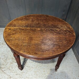 Antique Regency Style Oak Wind Out Table with Fluted Legs & Original Castors (SOLD)