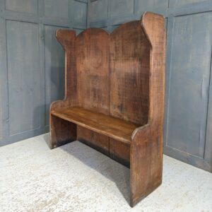 Classic 17th Century Style High Back Settle Bench Pew (SOLD)