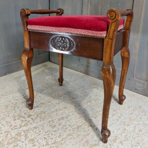 1940's Vintage Carved Hardwood Piano Stool from Banbury (SOLD)