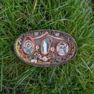 Unusual Antique French Travel Reliquary containing Relic of St Ursula Ursule