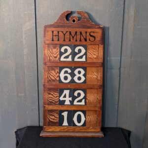 Antique Pine Four Hymn Breakfront Pediment Hand Painted Hymn Board (SOLD)