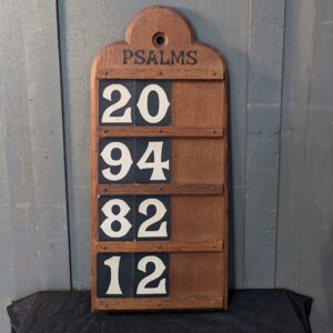 Simple Curved Top Four Psalm Antique Oak Hand Painted Psalm Board (SOLD)