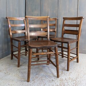 Last 4 York Elm & Beech Double Crossbar Church Chapel Chairs (SOLD)