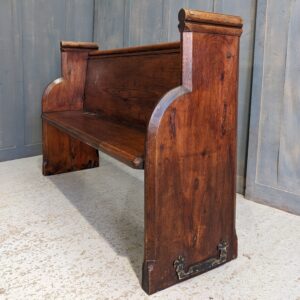 Antique Bristolian Curved End Victorian Pitch Pine Church Pew Bench (SOLD)