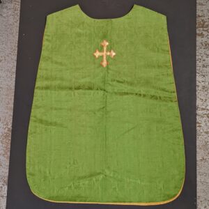Contemporary Green Servers Damask Tunic with Golden Cross on Chest (SOLD)