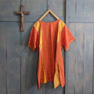 Vintage 1970's Orange & Yellow Shot Silk Dalmatic with Orphreys