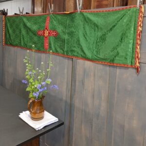 Lustrous Vintage Green Damask Tasseled Humeral Veil (SOLD)