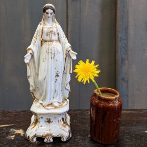 Vintage White & Gold China Levantine Virgin Mary Immaculate Conception Statue (SOLD)