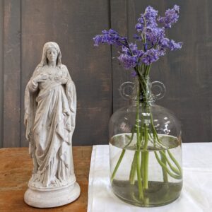 Antique White Painted French Sacred Heart Mary BVM Religious Statue (SOLD)