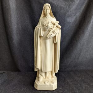 Vintage French Plaster of Paris Religious Statue of St Terese 'The Little Flower' (SOLD)
