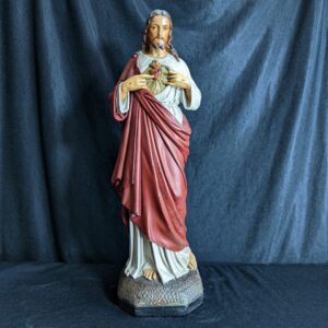 Mid-Size Antique Restored in 1960's Religious Statue of Jesus the Sacred Heart (SOLD)