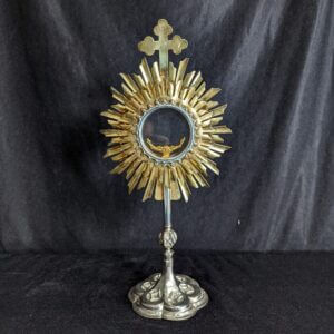 Classic High Church Style Silver & Gold Coloured Metal Monstrance (SOLD)