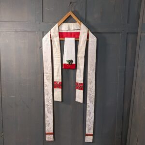 Two Vintage Red & White Stoles with Red & White Maniple (SOLD)