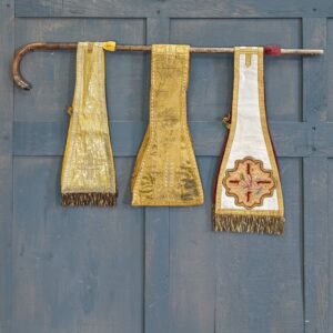 Three Excellent Antique Gold Maniples with Emboirdery & Bullion & Silver Thread (SOLD)
