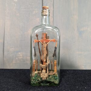 Totally Unusual Antique Belgian 'Crucifixion in a Bottle' with Symbols of His Passion (SOLD)