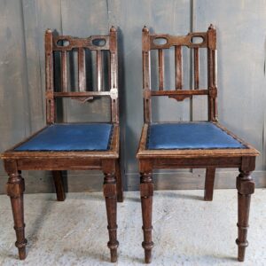 Pair of Unusual Vintage 1930's Blue Upholstered Chairs (SOLD)
