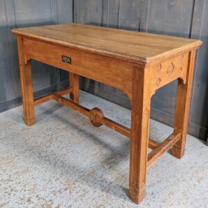 Classic Oak Communion Table with 'IHS' Stretcher from Epsom URC (SOLD)