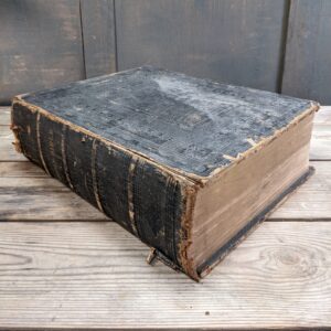Antique 1865 Epsom URC Black Leather Bound Large Church Lectern Bible (SOLD)