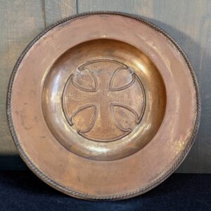 Large Vintage Brass Communion Plate with Alisee Pattee Cross (SOLD)