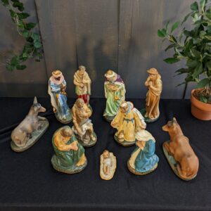 Good Quality 1950's Vintage English 11 Piece Church Nativity Set (SOLD)