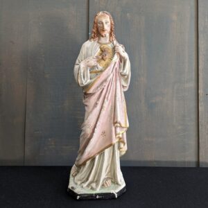 Small to Medium Victorian Religious Statue of Christ the Sacred Heart from Ireland (SOLD)