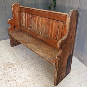 Perfect for Upcycling Antique London East End Pitch Pine High Back Pew (SOLD)