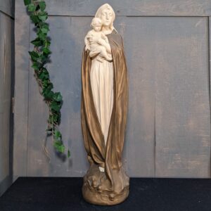 Interesting Art Deco Influenced 1940's Vintage French Statue of the Madonna BVM (SOLD)