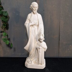 Pure Simple Unpainted French Religious Statue of St Joseph with Christ Child (SOLD)