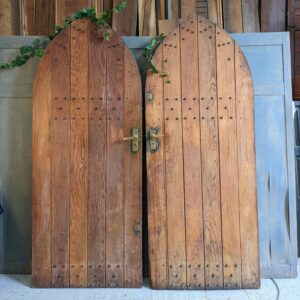 Arched Oak Studded Antique Church Doors (SOLD)
