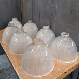 1930's Vintage Holophane Style Ribbed Glass Lamp Shades (SOLD)