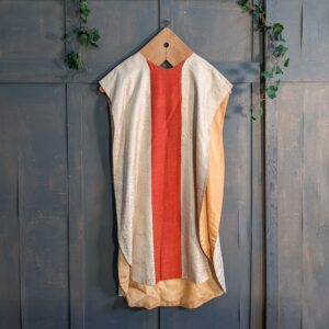 Coral Slub Silk & Cream Damask Spanish Chasuble (SOLD)