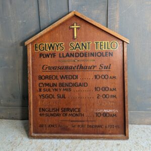 Original Vintage Welsh Church Noticebaord from St Teilo Llanddeiniolen (SOLD)
