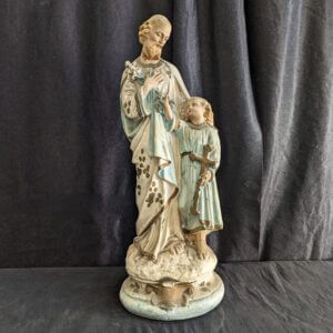 Antique French Religious Statue of St Joseph & the Boy Jesus (SOLD)