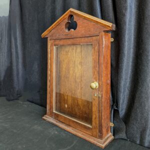Simple Glazed Oak Church Notice Case Box from St Mary's Port Dinorwic (SOLD)