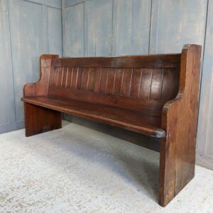 Knighton Old Methodist Church Full Ended Dark Pine Church Pews Benches (SOLD)