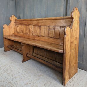 Victorian Waxed Natural Antique Pine Poppyhead Church Pews Benches (SOLD)