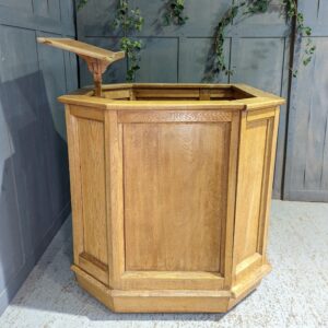 Plain Solid Oak 1950's Vintage Mid Century Church Pulpit (SOLD)