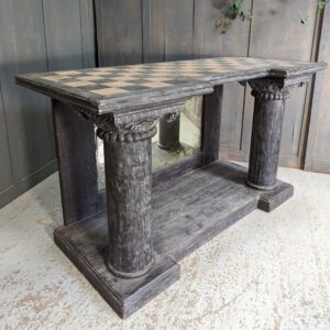 Glamorous & Otherwordly Vintage Mirrored Altar Style Hall Table with Marble Chequerboard Top (SOLD)