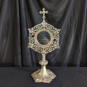 Antique Silver Plated Vine Leaf Encrusted Church Monstrance SALE (SOLD)