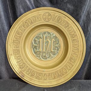 'Forget Not Do Good & Go Distribute' Ornate Victorian Brass Church Communion Plate (SOLD)
