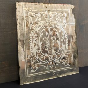 Charming Small Antique Etched Distressed Mirror (SOLD)
