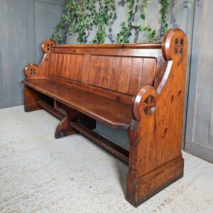 Impressive Carved Antique Pine Church Chapel Pews Benches (SOLD)