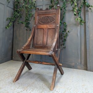High Back Imposing Antique Oak Carved Ministers Throne Chair (SOLD)