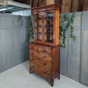 Victorian Mahogany Bookcase on Chest with Bun Handles (SOLD)